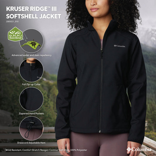 Columbia Womens Black Kruser Ridge III Softshell Jacket