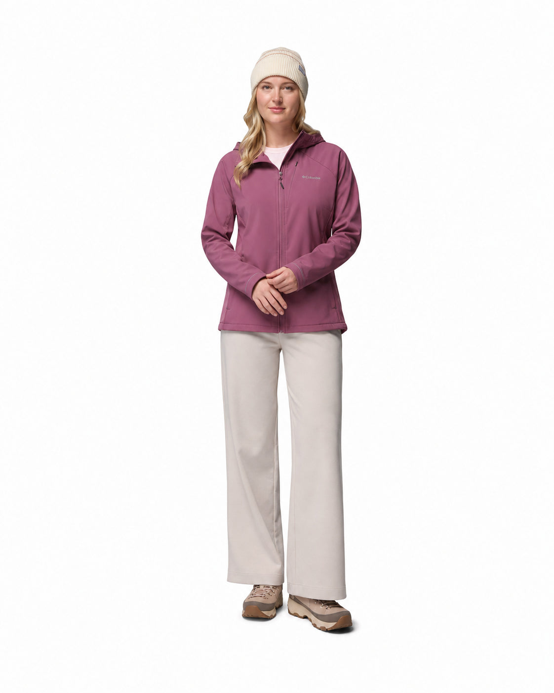 women purple omni shield trailborne soft shell jacket