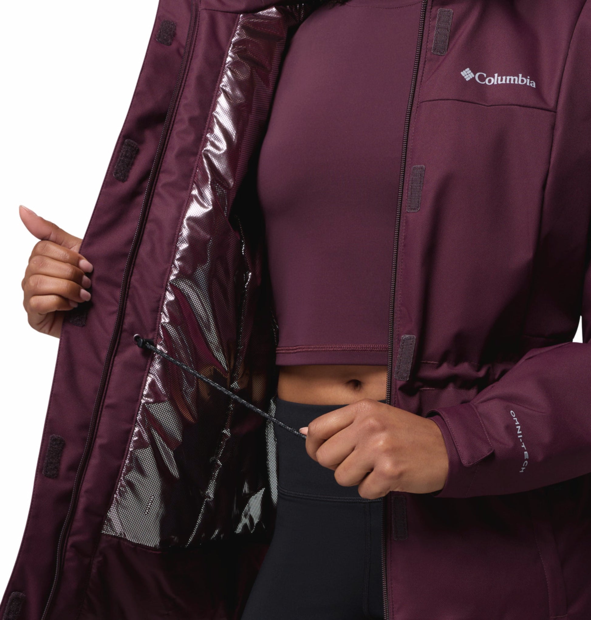 women red omni heat reflective hikebound ii jacket
