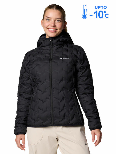 Columbia Women Black Omni-Heat Reflective Delta Ridge II Hooded Down Jacket