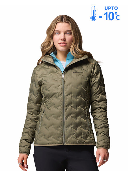 Columbia Women Green Omni-Heat Reflective Delta Ridge II Hooded Down Jacket