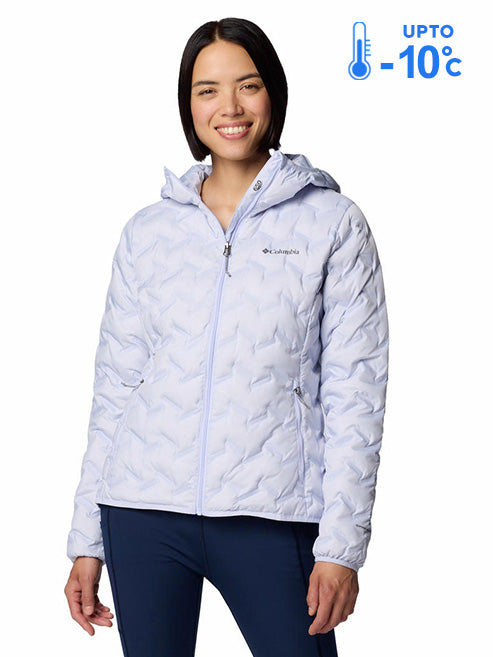 Columbia Women Purple Omni-Heat Reflective Delta Ridge II Hooded Down Jacket