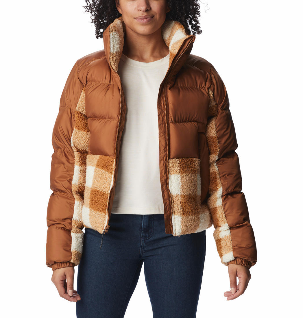 Columbia Women Brown Leadbetter Point Sherpa Hybrid Jacket