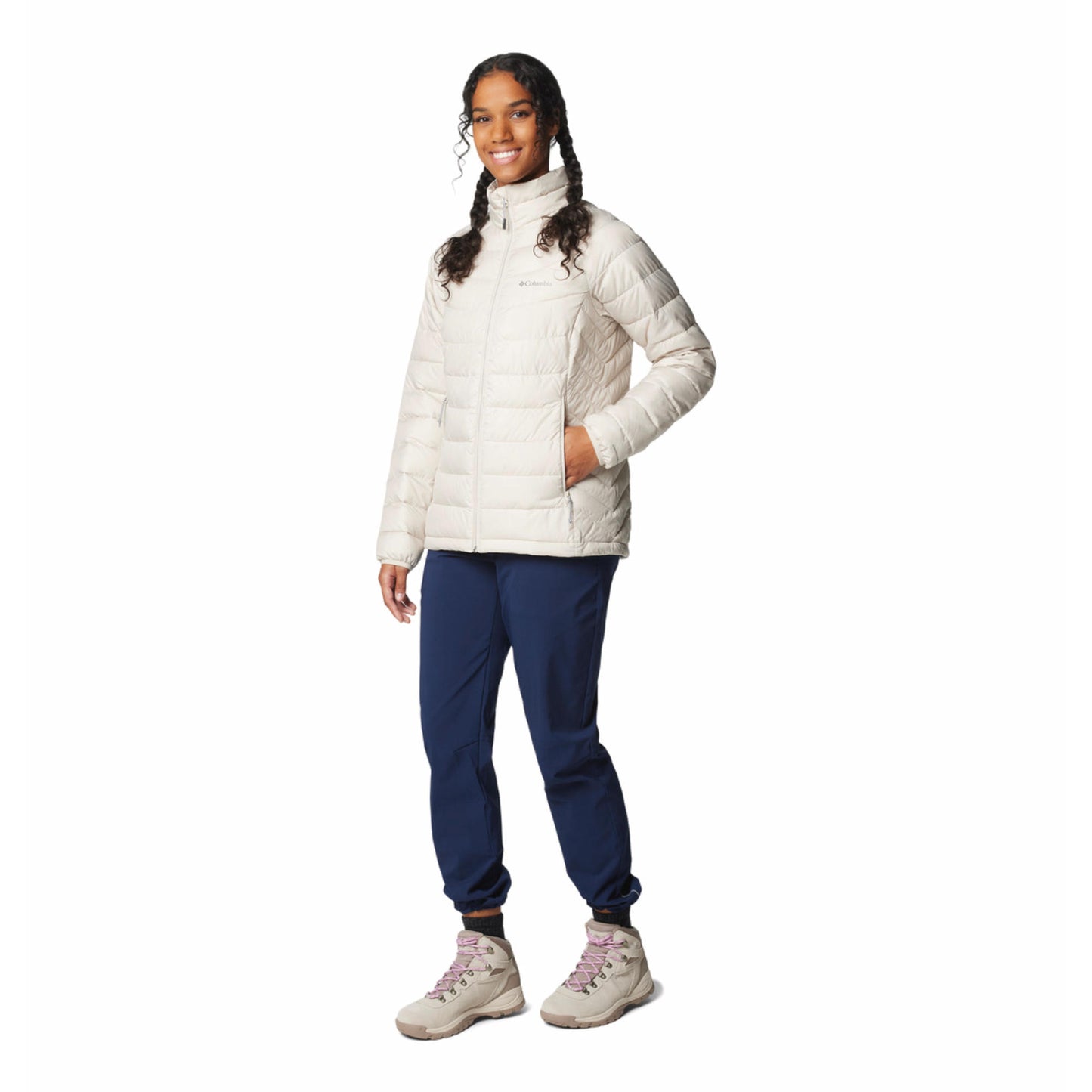 Columbia Women Beige Omni-Heat Reflective Powder Lite II Down Jacket