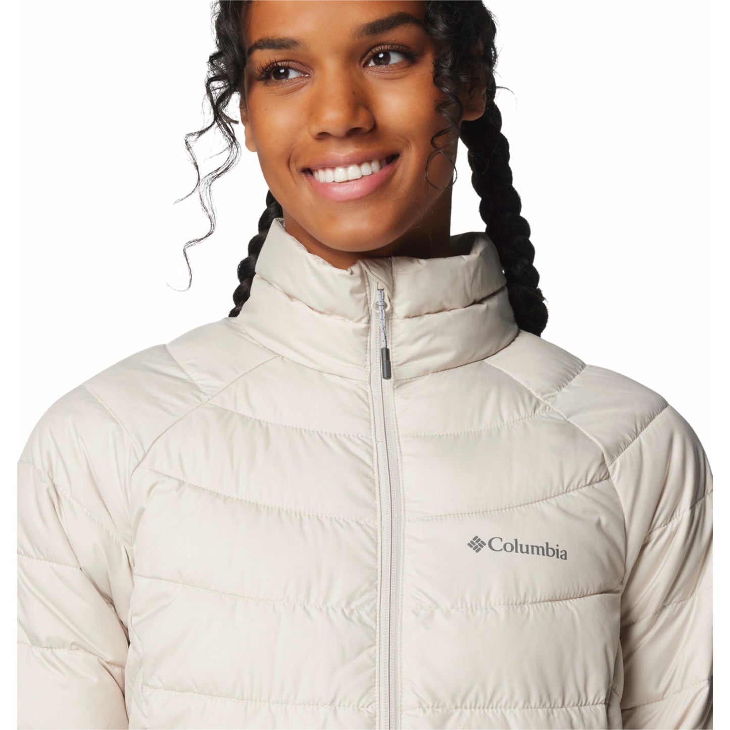 Columbia Women Beige Omni-Heat Reflective Powder Lite II Down Jacket
