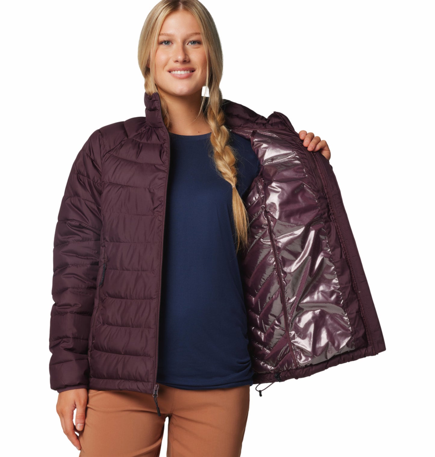 Columbia Women Red Omni-Heat Reflective Powder Lite II Down Jacket