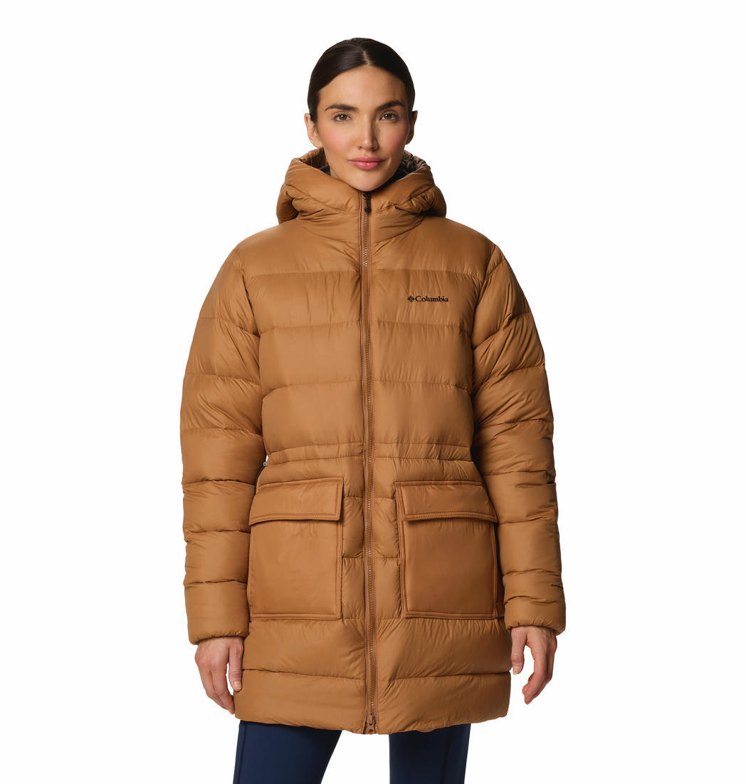 Columbia Womens Brown Harmony Falls Mid Down Jacket