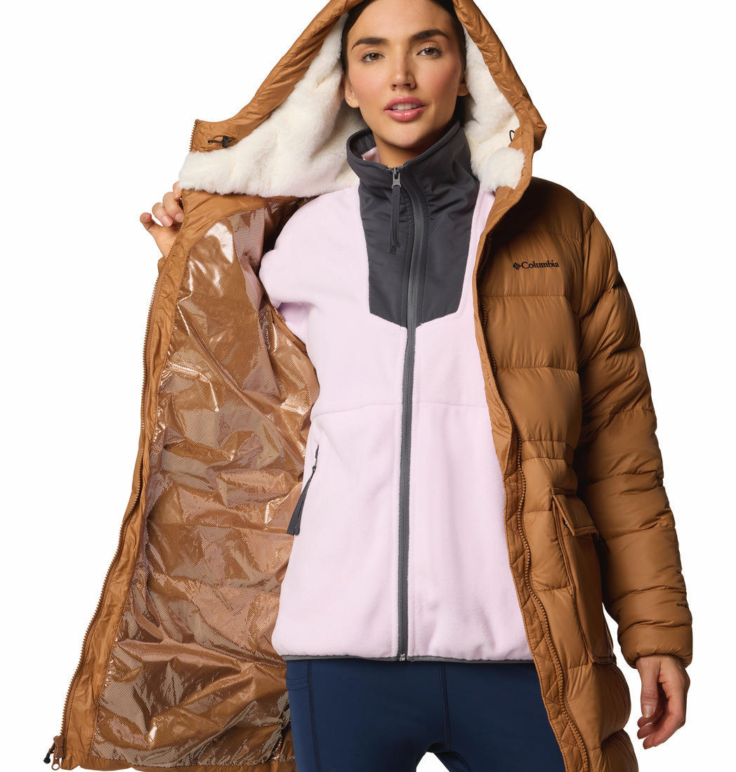 Columbia Womens Brown Harmony Falls Mid Down Jacket