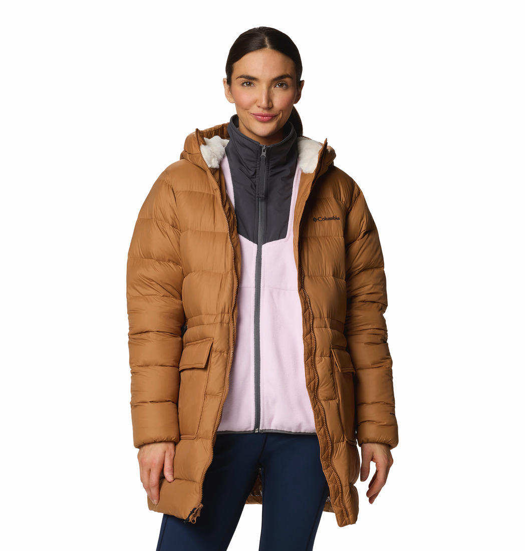 Columbia Womens Brown Harmony Falls Mid Down Jacket