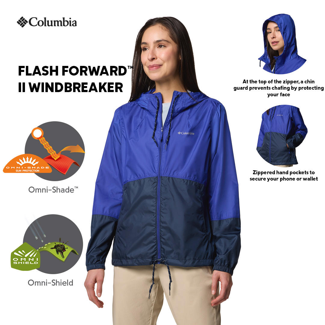 Columbia Womens Navy Blue Omni-Shield Flash Forward II Wind and Water Resistant Jacket