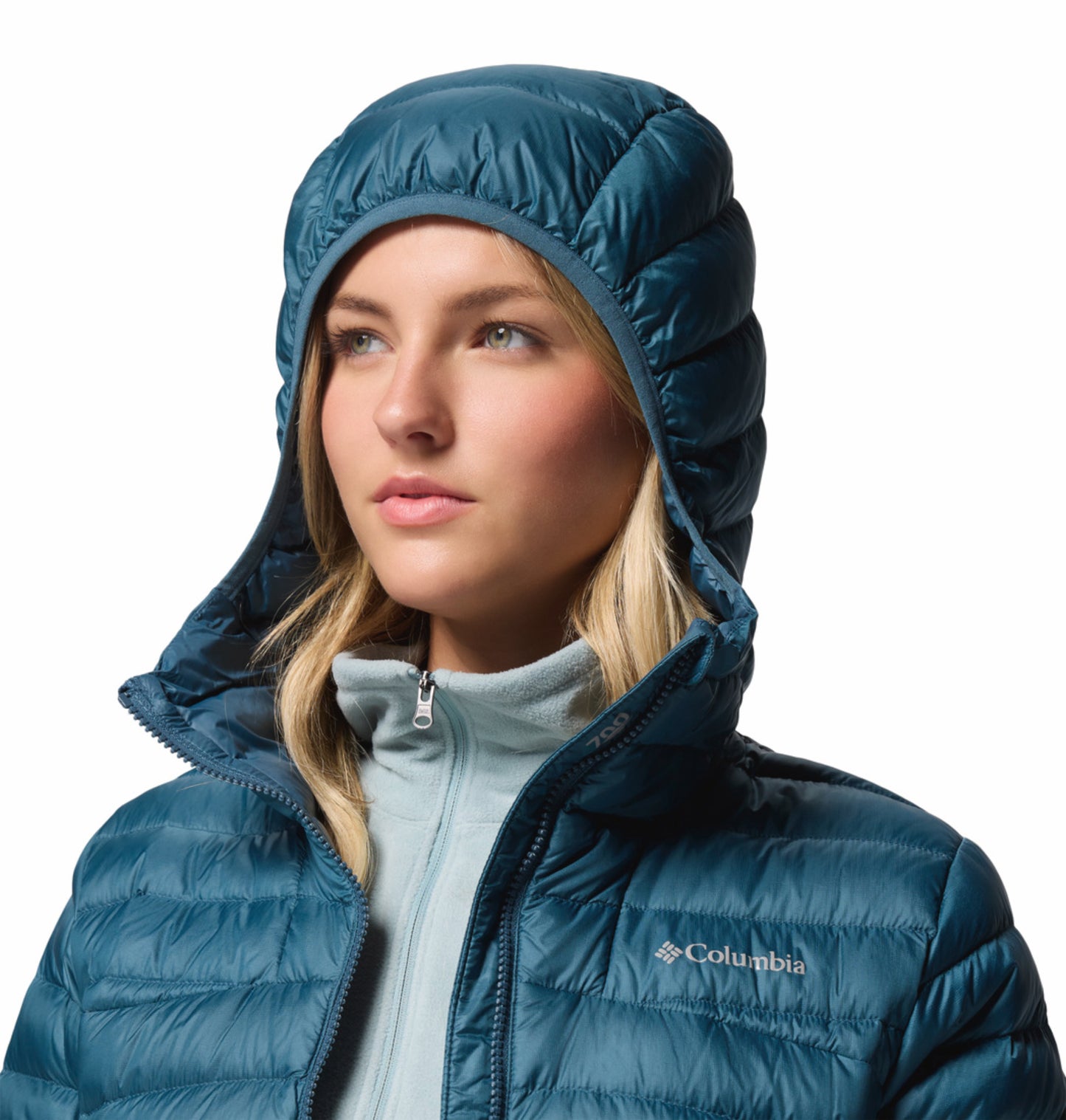 Columbia Women Blue Omni-Shield Corelite Hooded Down Jacket