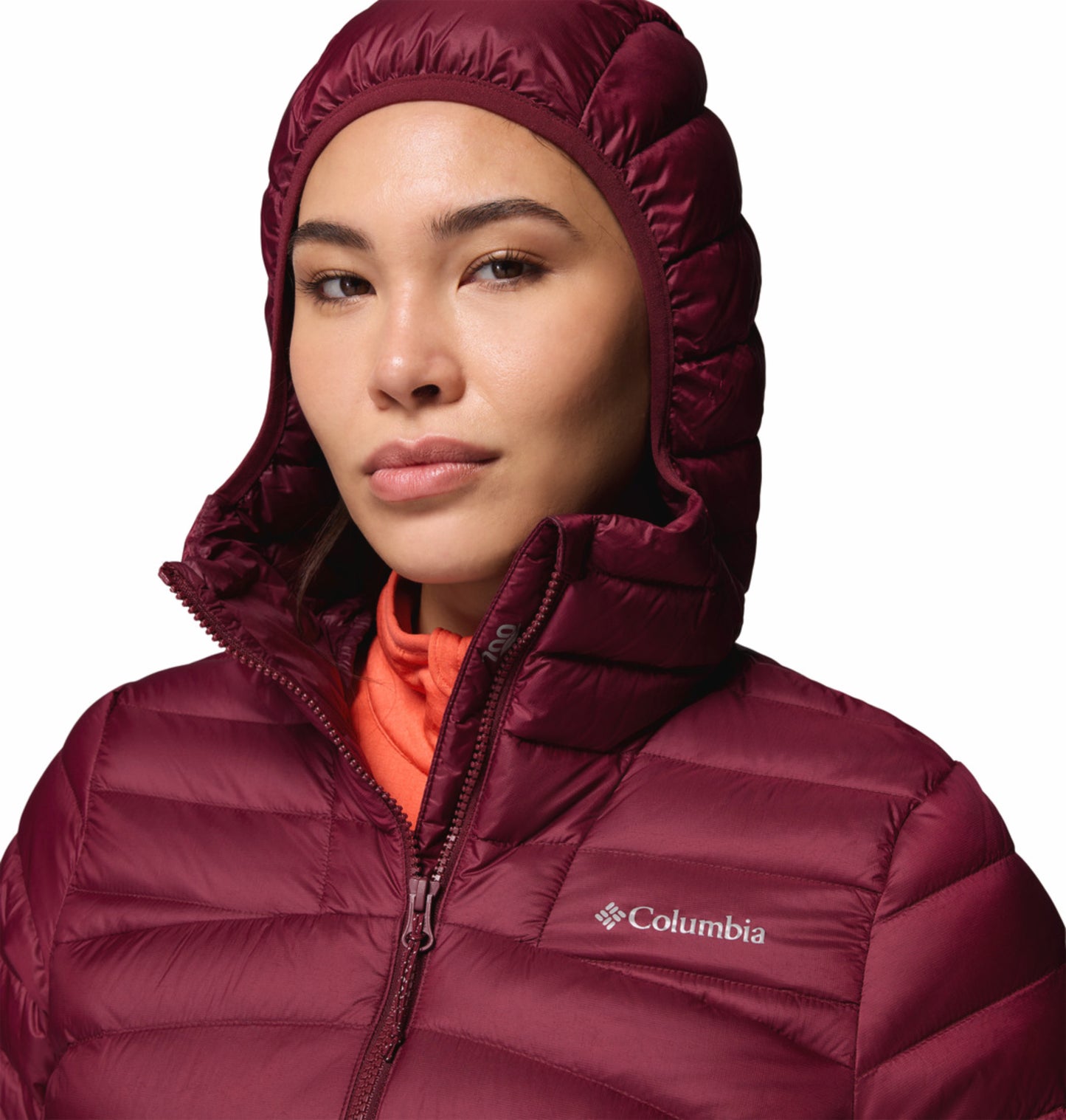 Columbia Women Red Omni-Shield Corelite Hooded Down Jacket