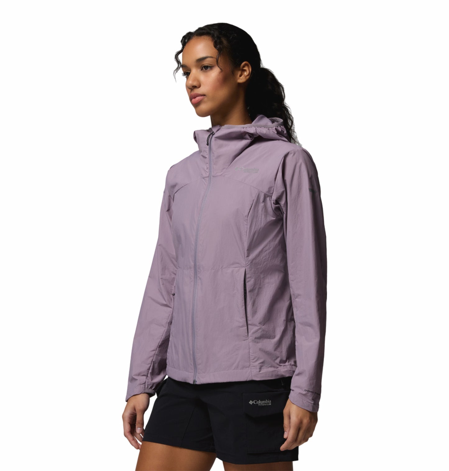 Columbia Women Purple Omni-Shade Loop Trail III Windbreaker