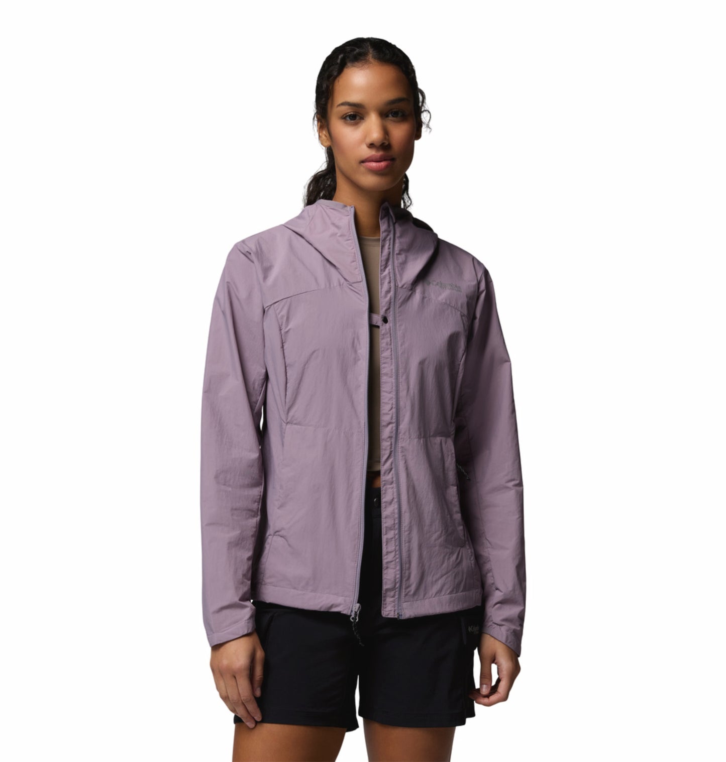 Columbia Women Purple Omni-Shade Loop Trail III Windbreaker