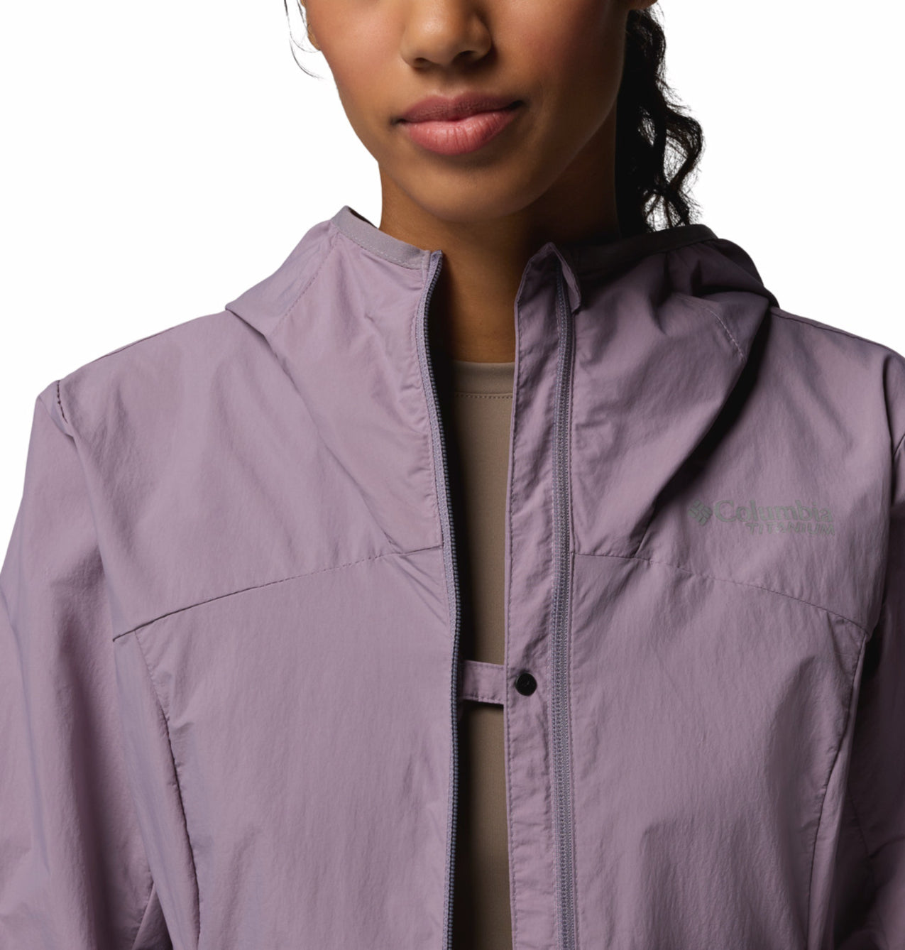 Columbia Women Purple Omni-Shade Loop Trail III Windbreaker