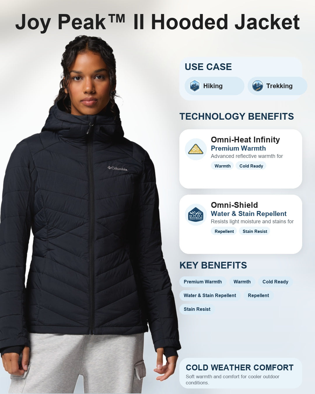womens black omni heat infinity joy peak ii down jacket