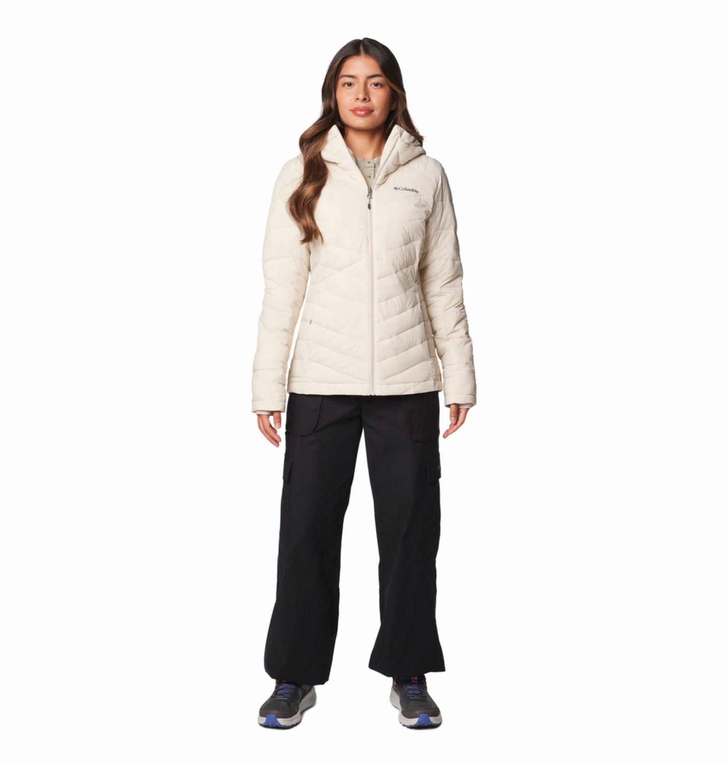 Columbia Women Beige Omni-Heat Inifnity Joy Peak II Hooded Down Jacket