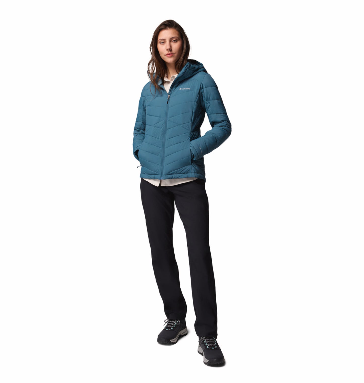 Columbia Women Blue Omni-Heat Inifnity Joy Peak II Hooded Down Jacket