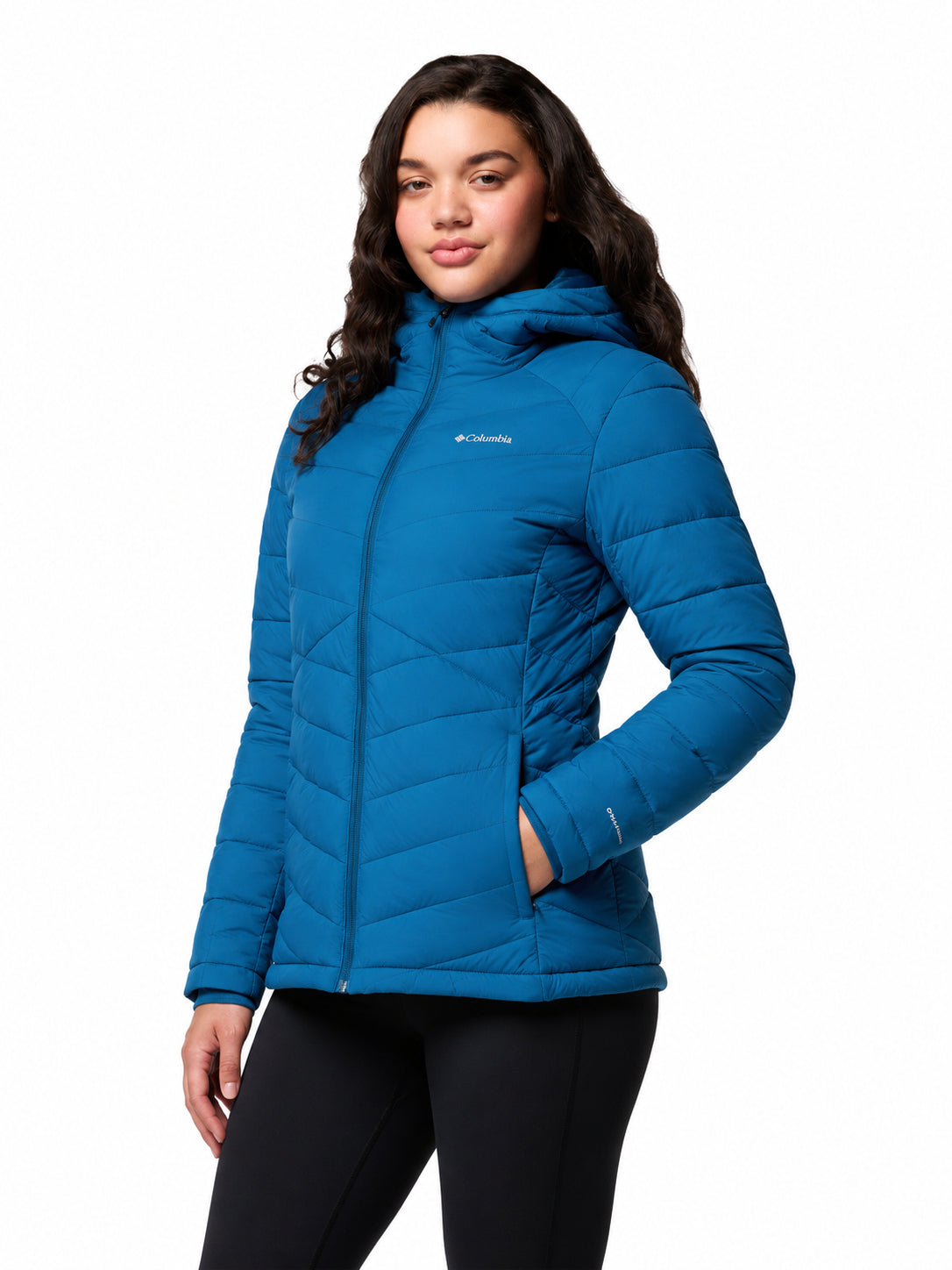 womens blue omni heat infinity joy peak ii down jacket