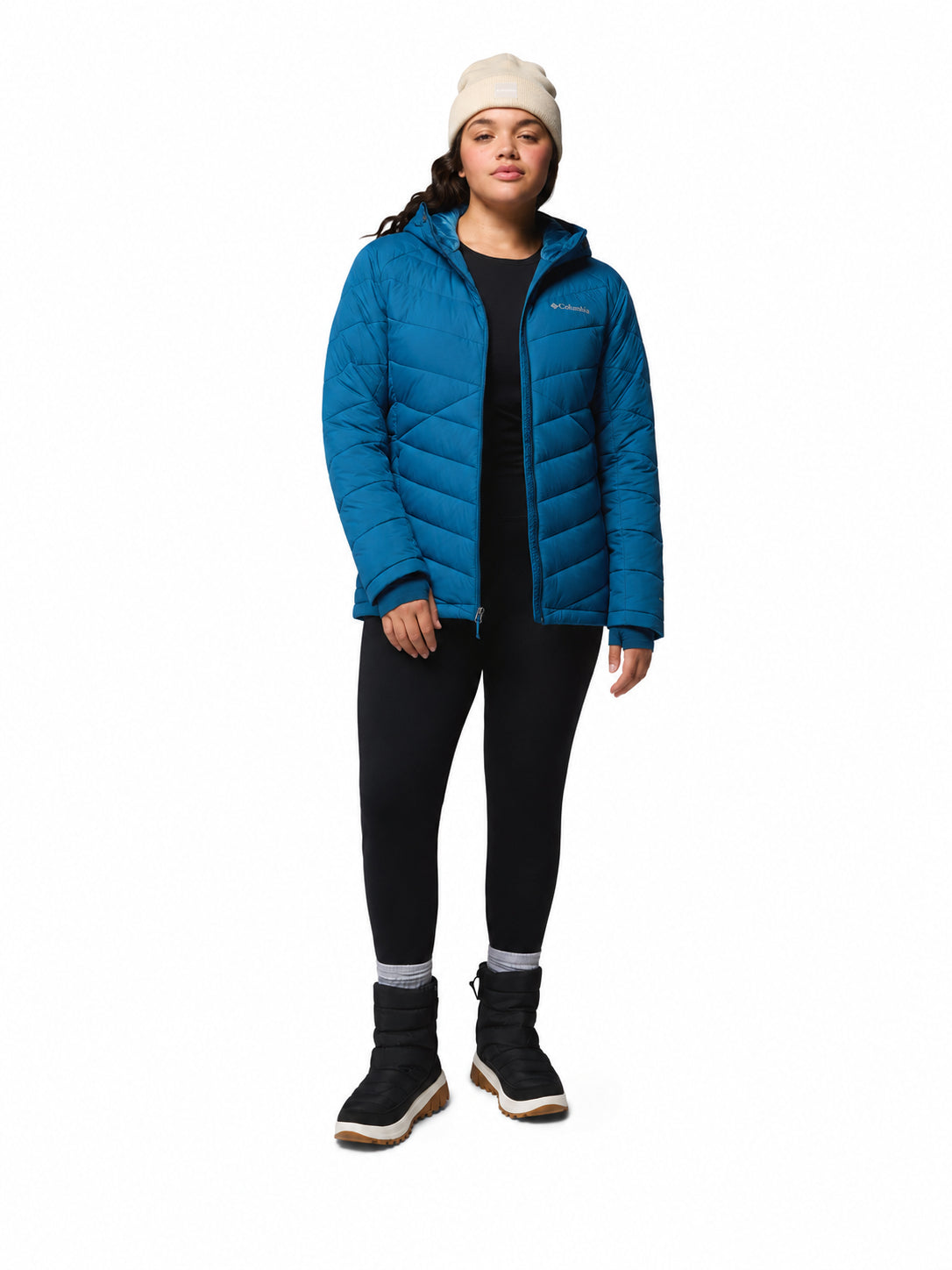 womens blue omni heat infinity joy peak ii down jacket