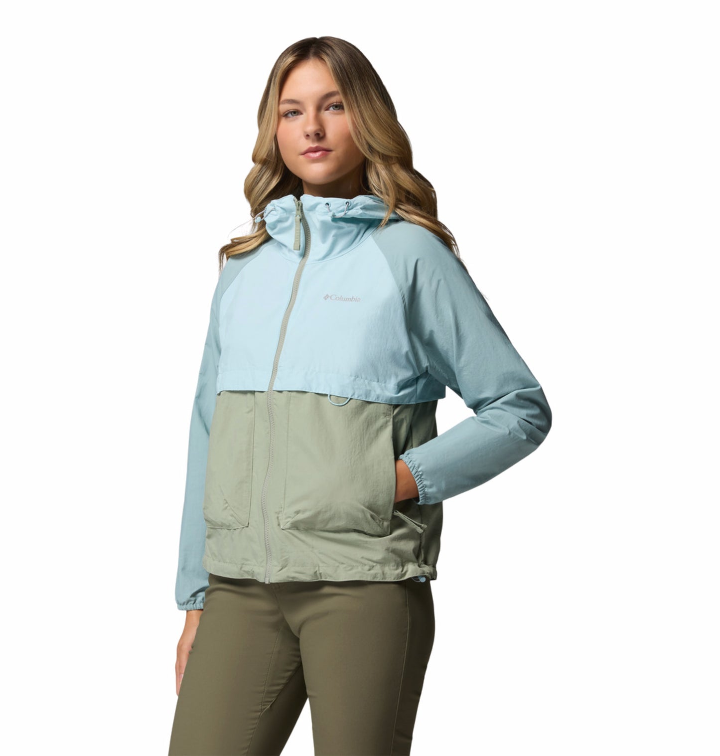 Columbia Women’s Green Omni-Shade Spire Valley Windbreaker Jacket