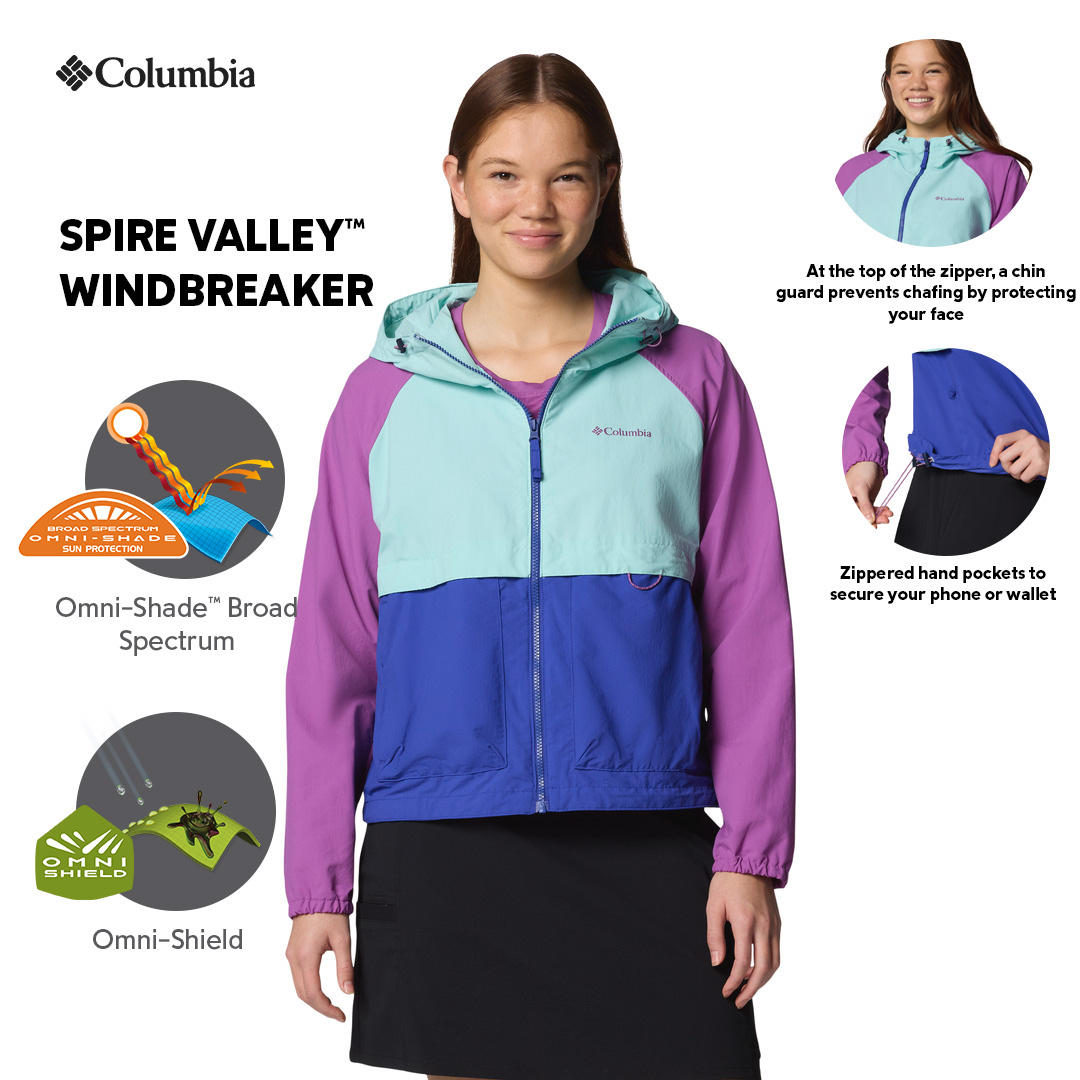 Columbia Womens Multicolor Omni-Shield Spire Valley Wind and Water Resistant Jacket