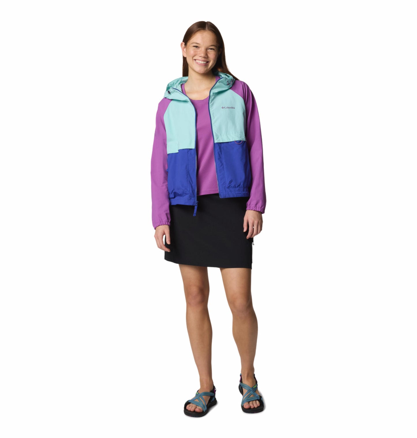 Columbia Womens Multicolor Omni-Shield Spire Valley Wind and Water Resistant Jacket
