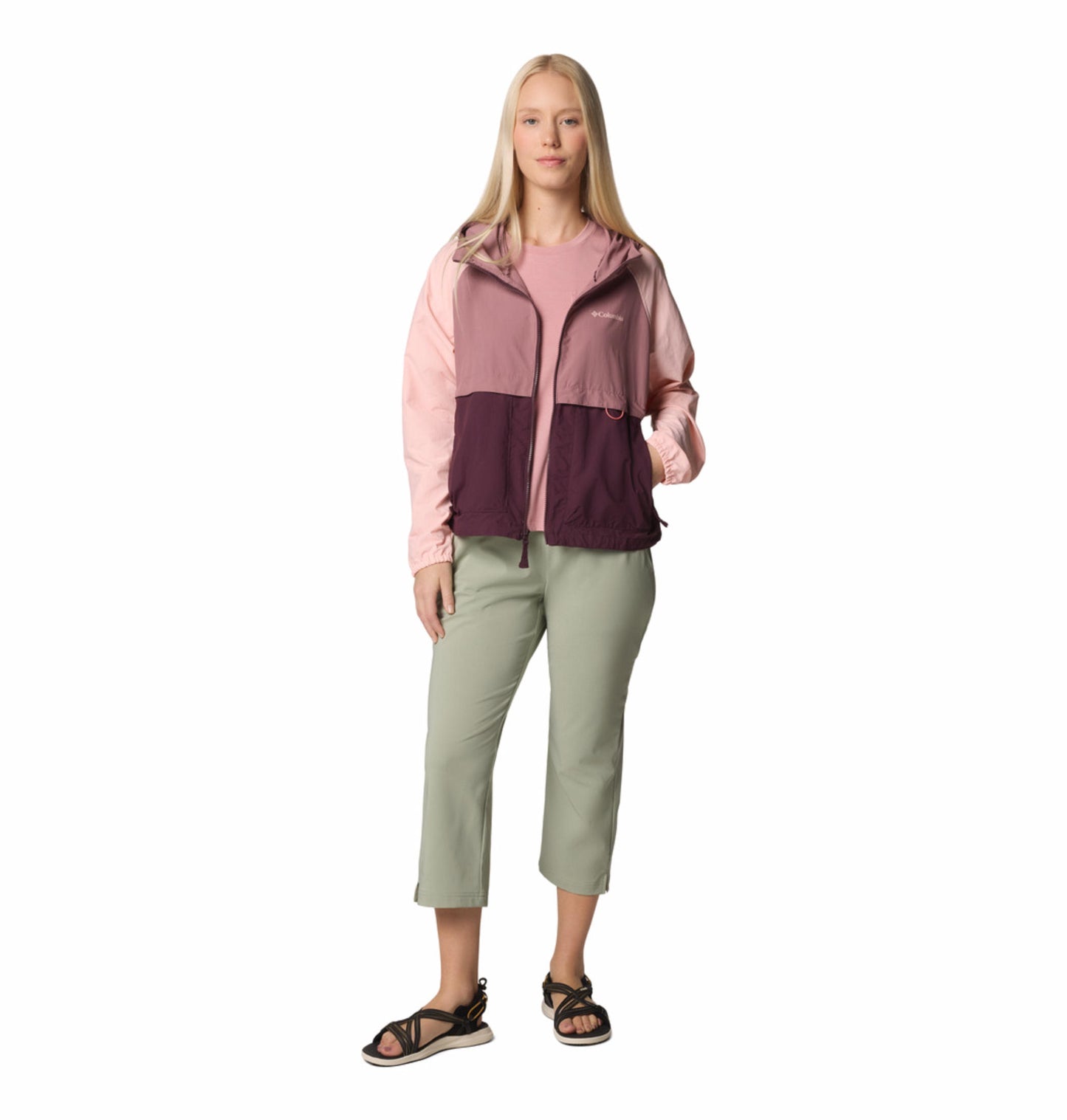 Columbia Womens Pink Omni-Shield Spire Valley Wind and Water Resistant Jacket