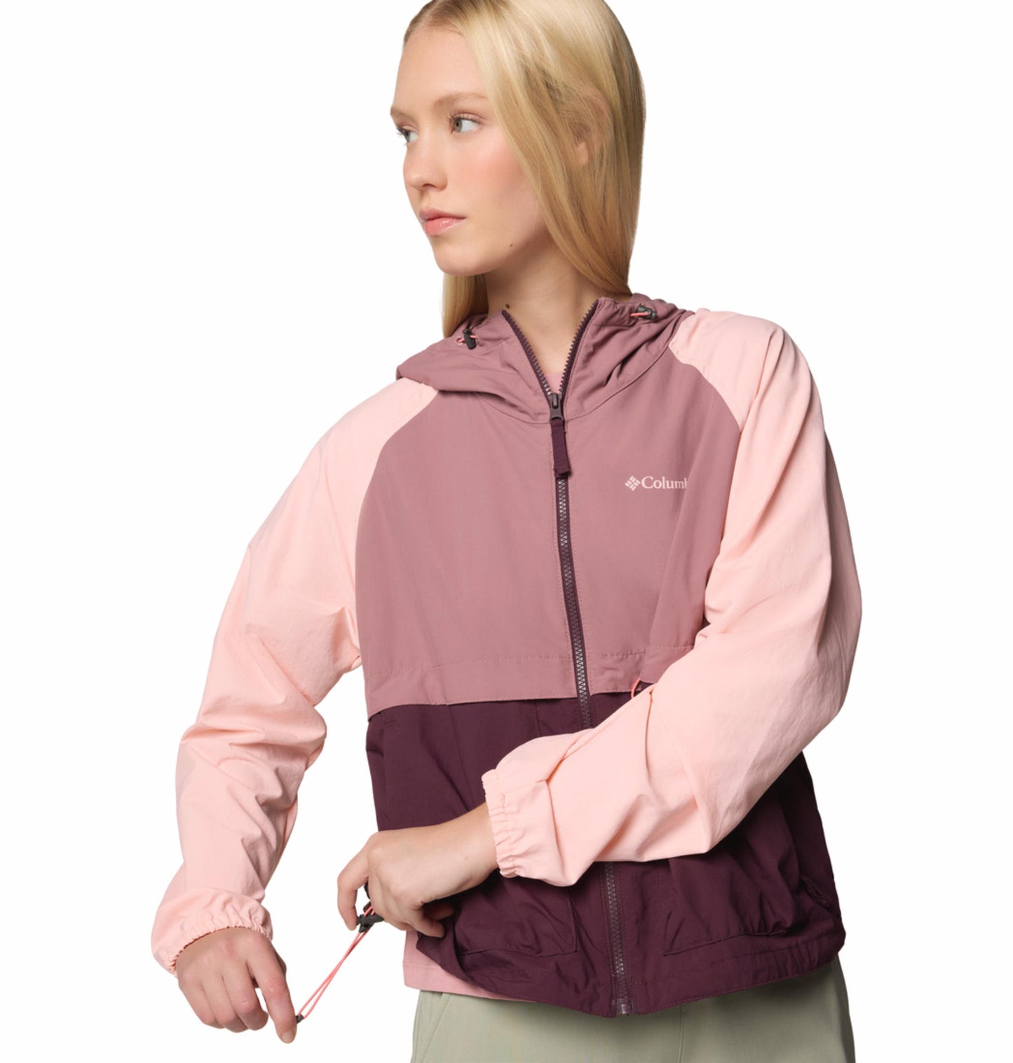 Columbia Womens Pink Omni-Shield Spire Valley Wind and Water Resistant Jacket
