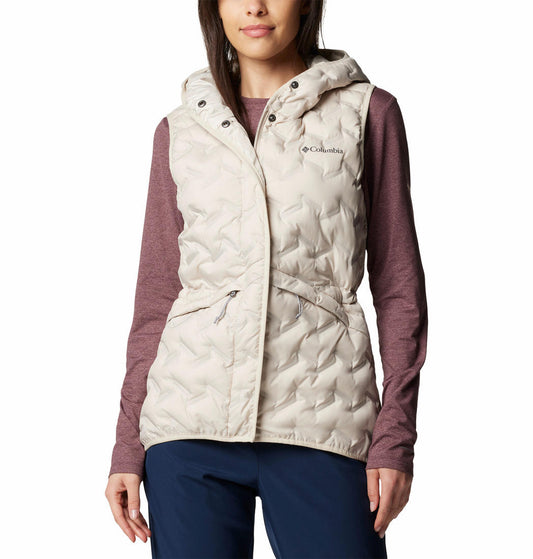 Columbia Womens Beige Delta Ridge II Down Hooded Vest