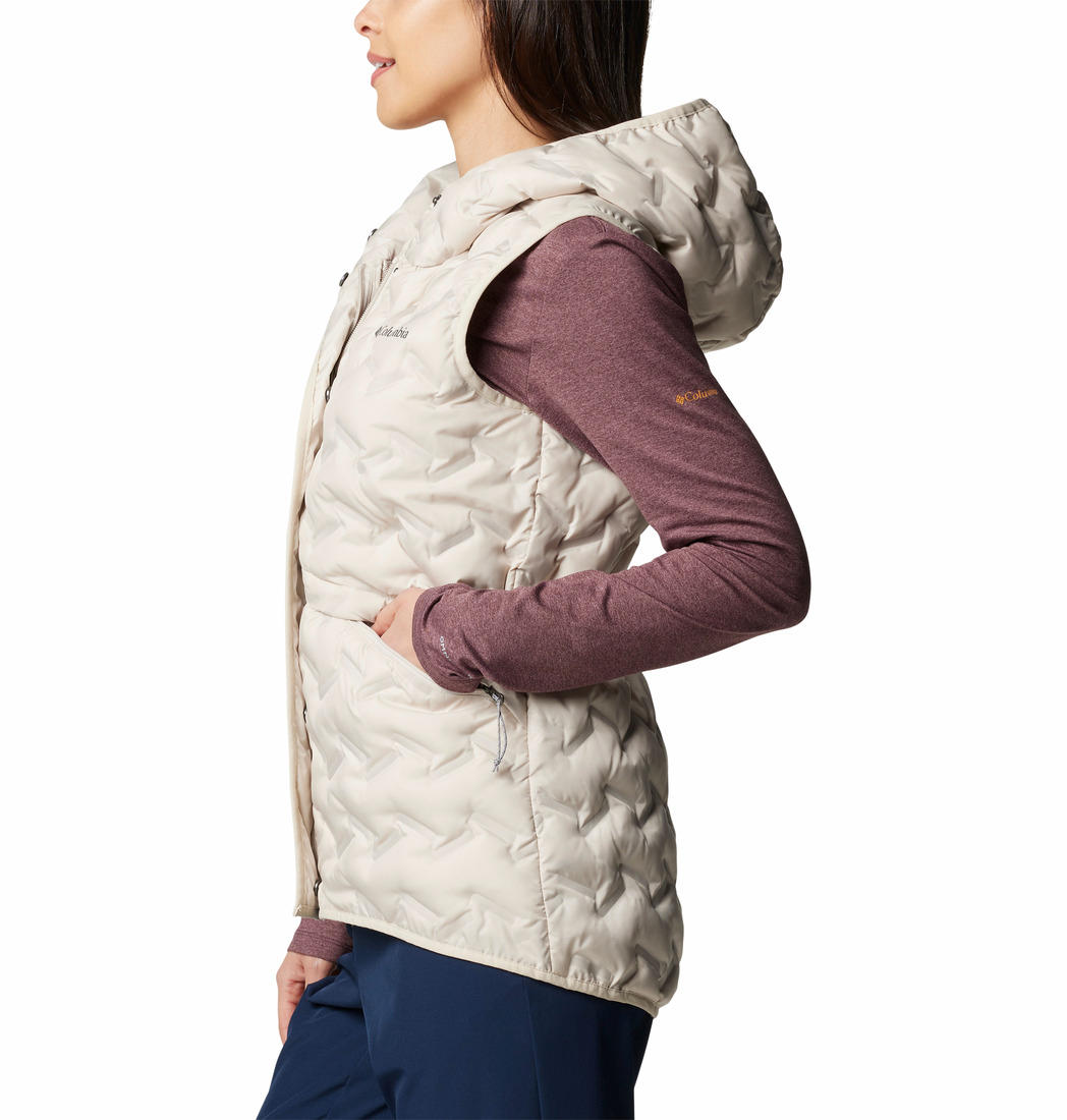 Columbia Womens Beige Delta Ridge II Down Hooded Vest