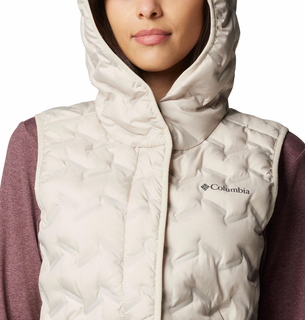 Columbia Womens Beige Delta Ridge II Down Hooded Vest