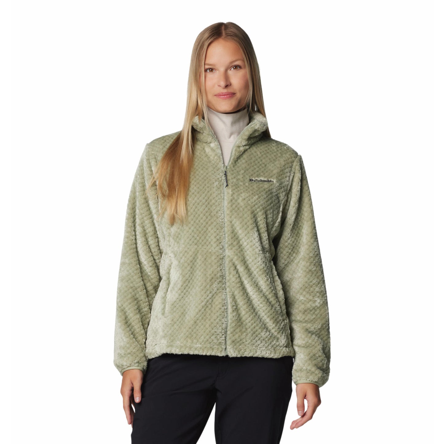 Columbia Women Green Omni-Heat Reflective Bugaboo III Fleece Hooded Interchange Jacket