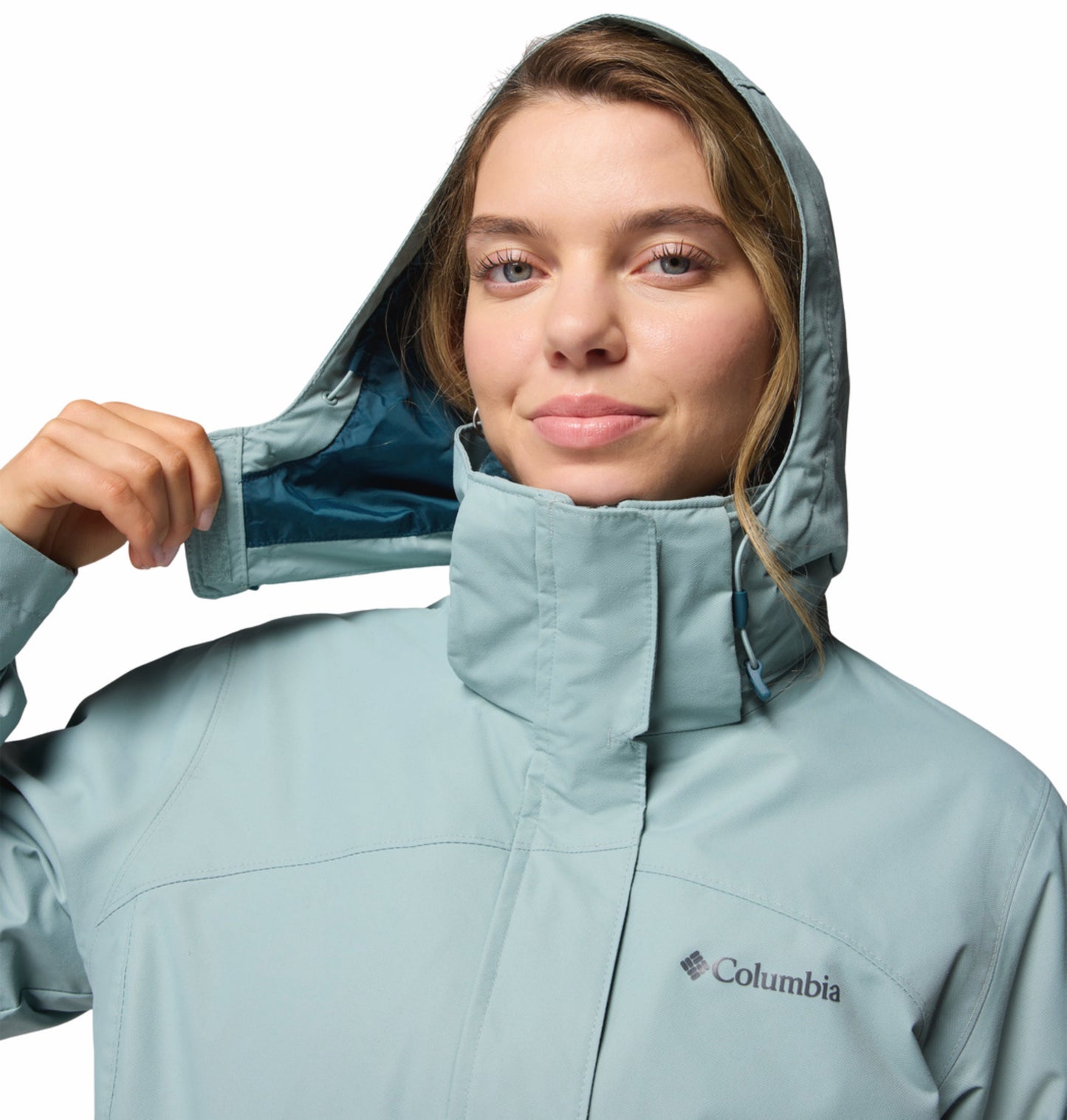Columbia Women Blue Omni-Heat Reflective Bugaboo III Fleece Hooded Interchange Jacket