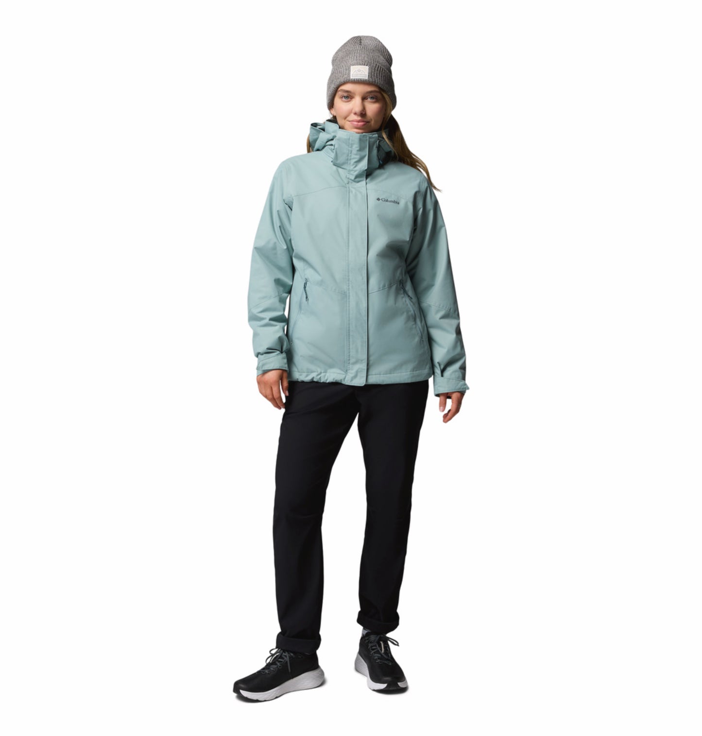 Columbia Women Blue Omni-Heat Reflective Bugaboo III Fleece Hooded Interchange Jacket