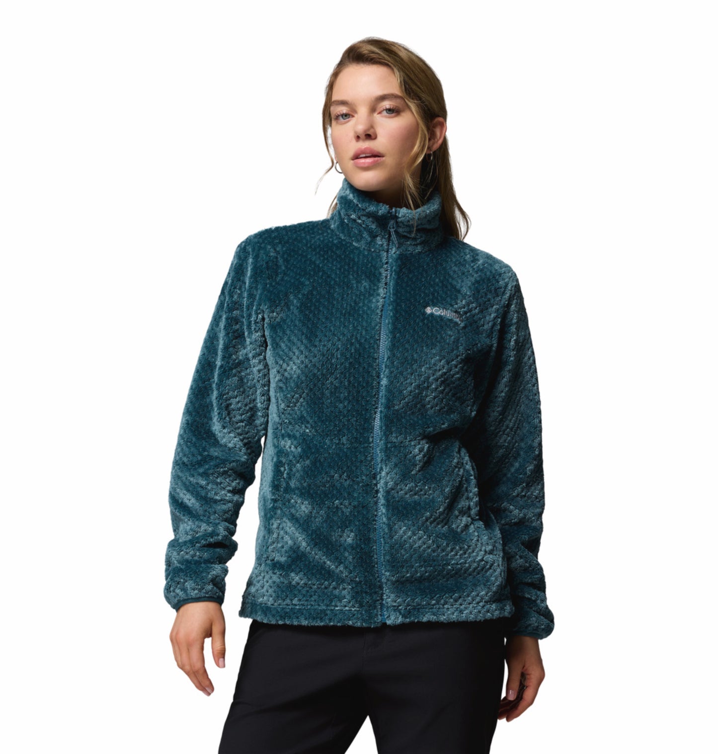 Columbia Women Blue Omni-Heat Reflective Bugaboo III Fleece Hooded Interchange Jacket