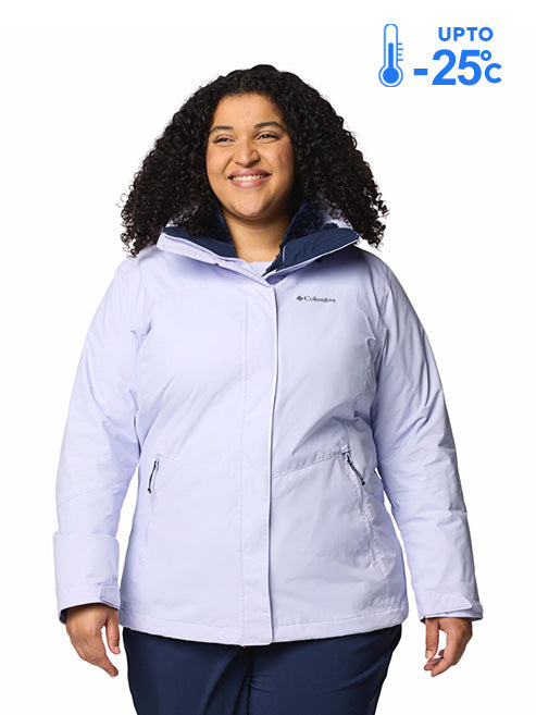 Columbia Women Purple Omni-Heat Reflective Bugaboo III Fleece Hooded Interchange Jacket