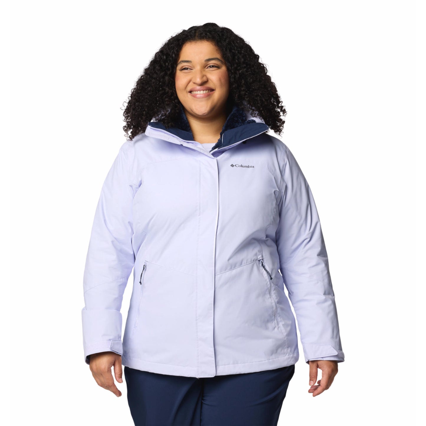 Columbia Women Purple Omni-Heat Reflective Bugaboo III Fleece Hooded Interchange Jacket