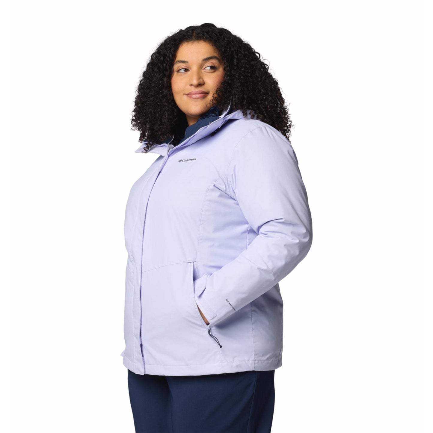 Columbia Women Purple Omni-Heat Reflective Bugaboo III Fleece Hooded Interchange Jacket
