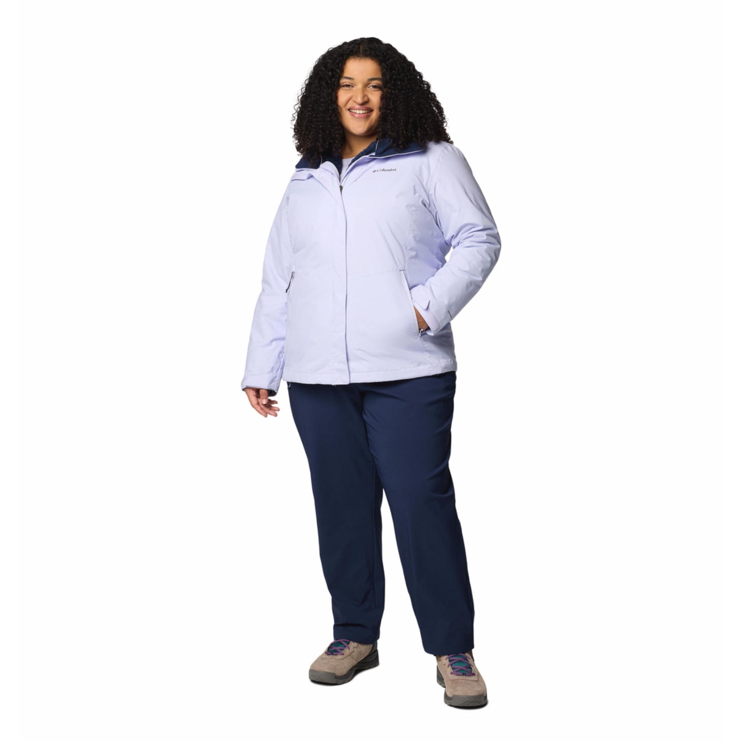 Columbia Women Purple Omni-Heat Reflective Bugaboo III Fleece Hooded Interchange Jacket