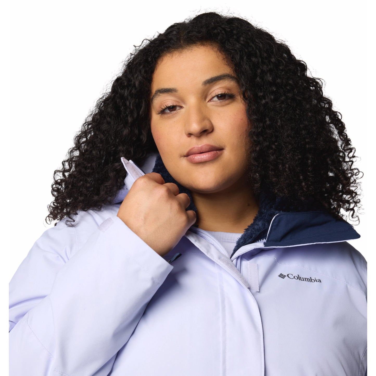 Columbia Women Purple Omni-Heat Reflective Bugaboo III Fleece Hooded Interchange Jacket