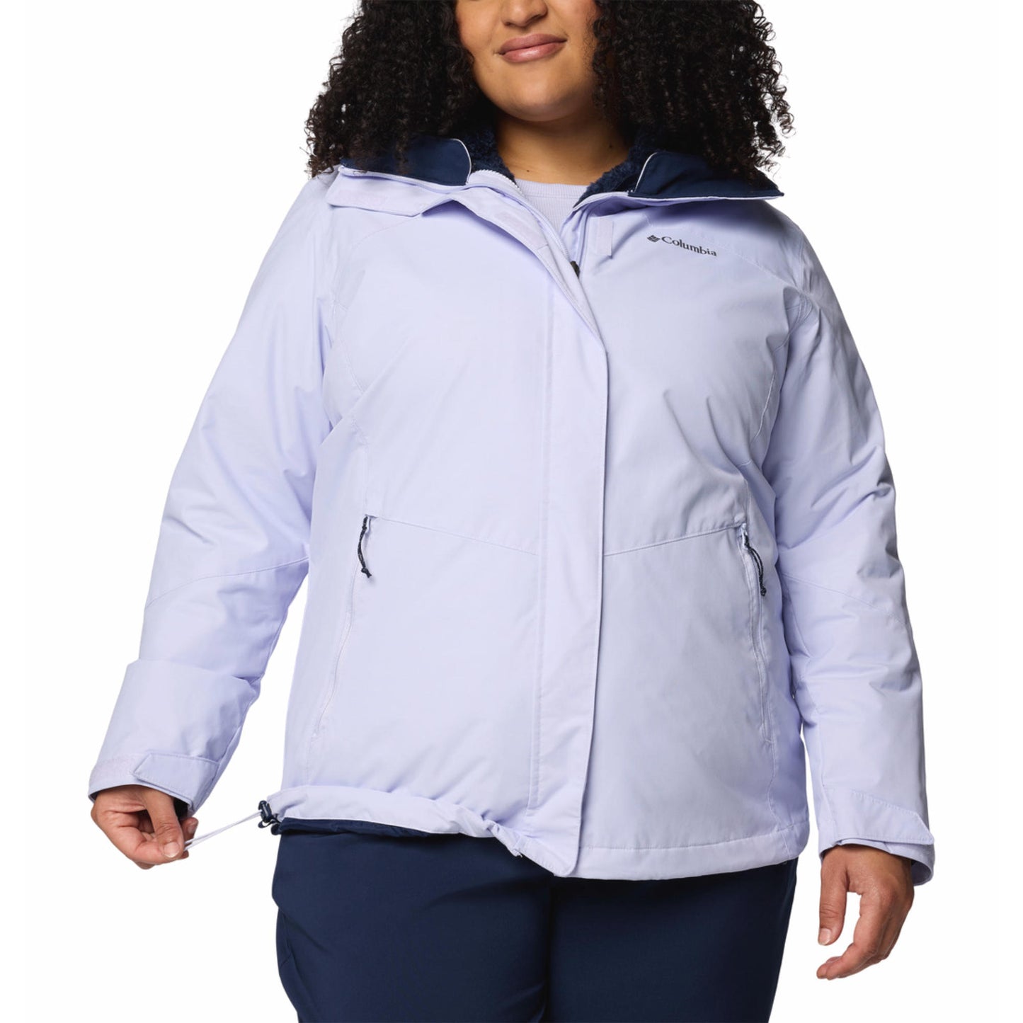 Columbia Women Purple Omni-Heat Reflective Bugaboo III Fleece Hooded Interchange Jacket