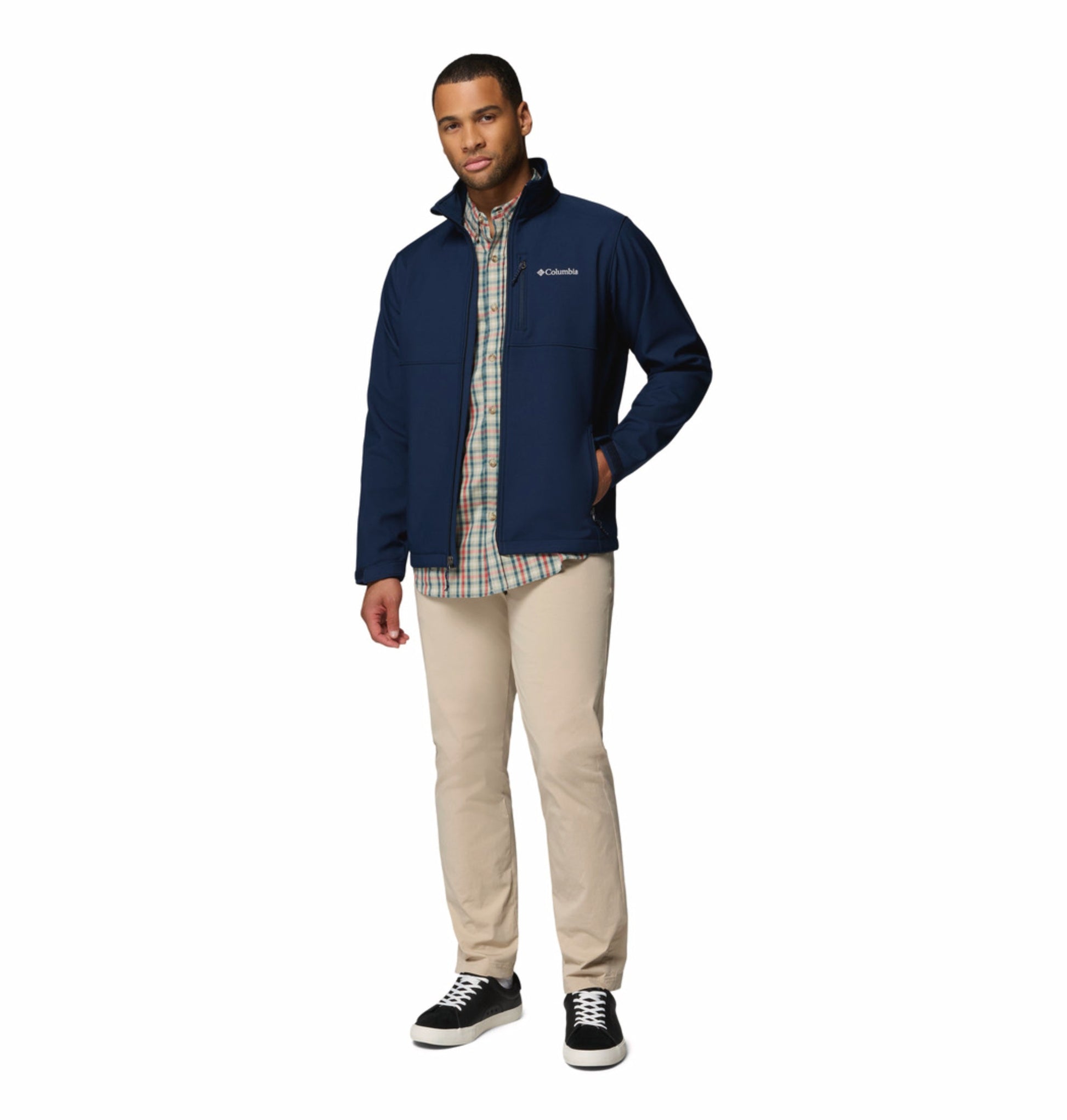 men blue omni shield ascender soft shell jacket plus size