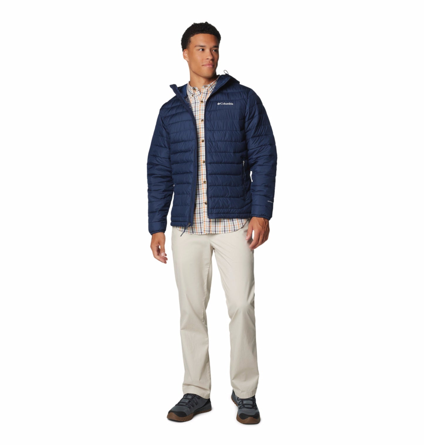 men blue omni heat reflective powder lite ii down jacket plus size