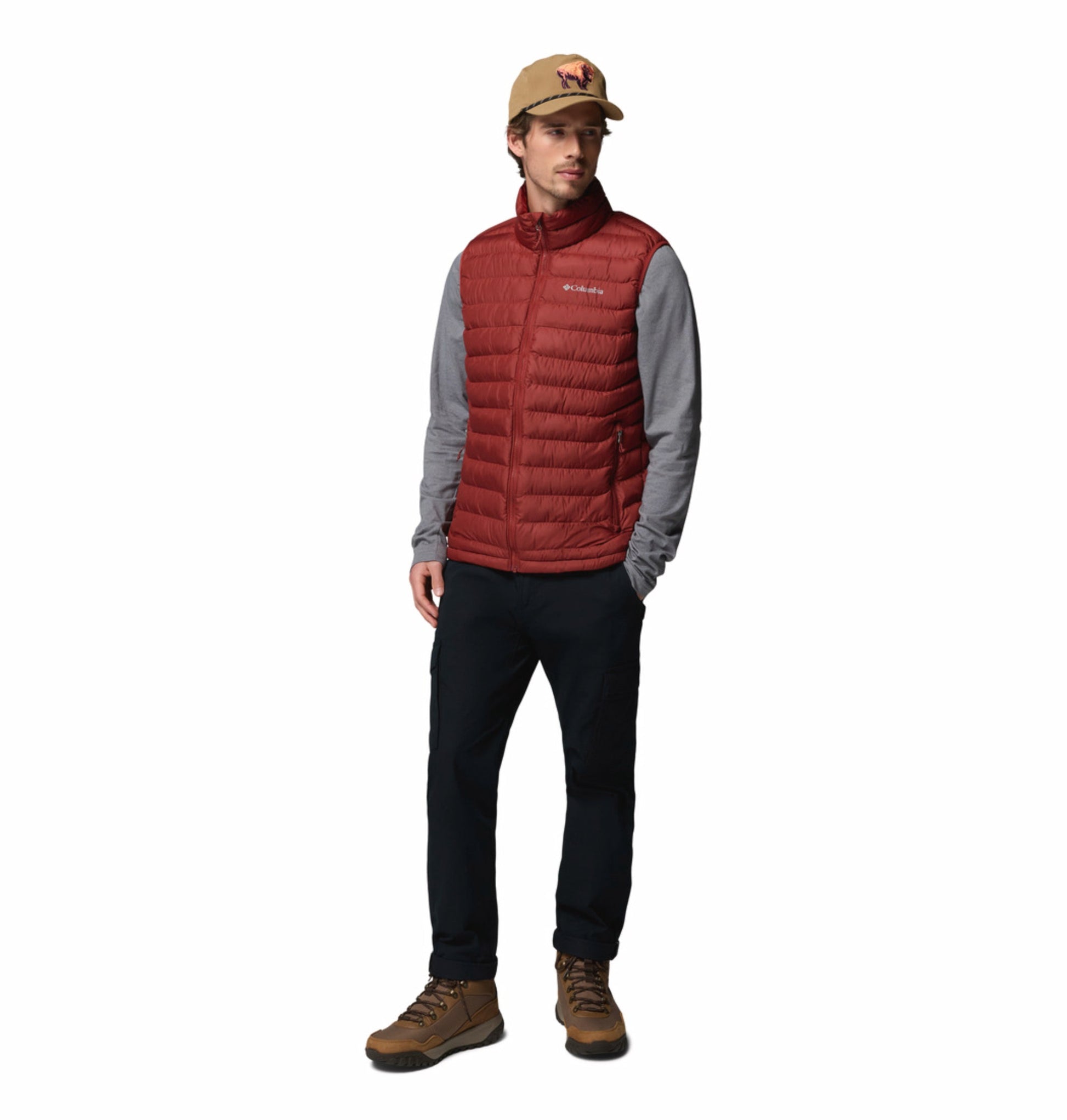 men red omni heat reflective powder lite ii vest plus size