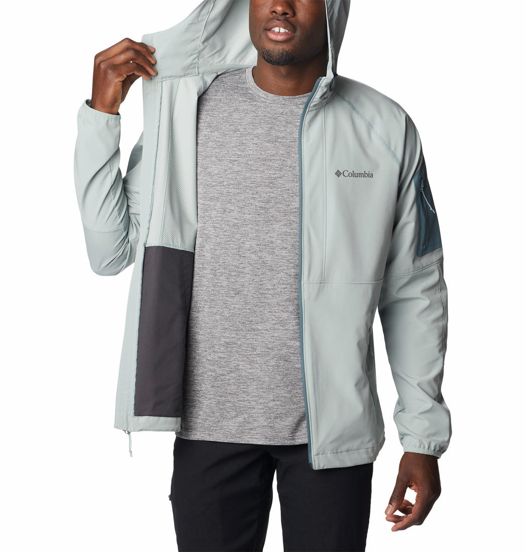 Columbia Men Green Tall Heights Hooded Soft Shell Jacket
