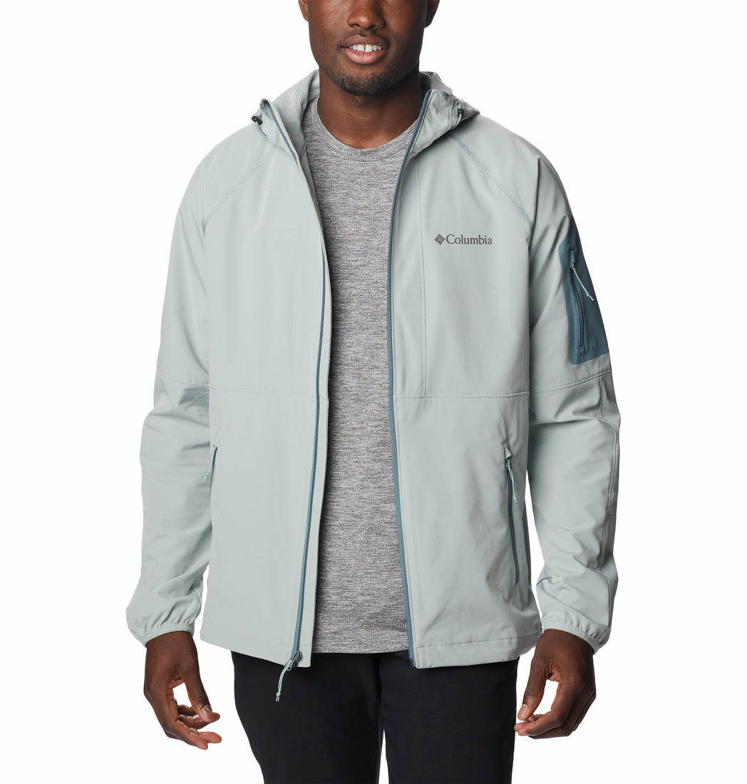 Columbia Men Green Tall Heights Hooded Soft Shell Jacket