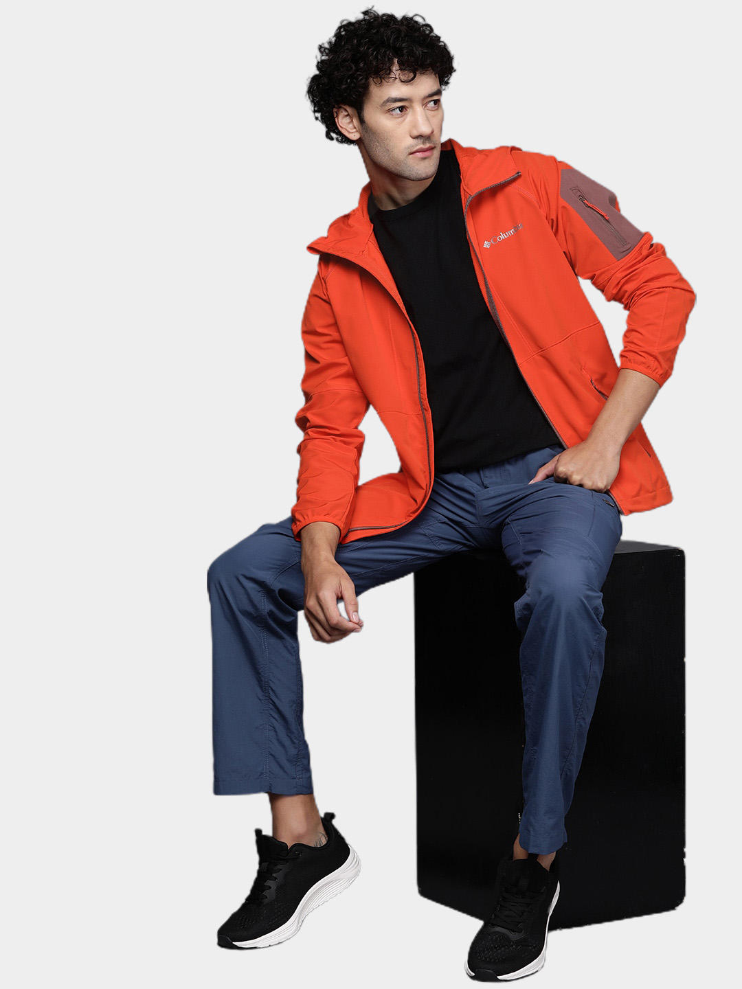 Columbia Men Orange Tall Heights Hooded Soft Shell Jacket