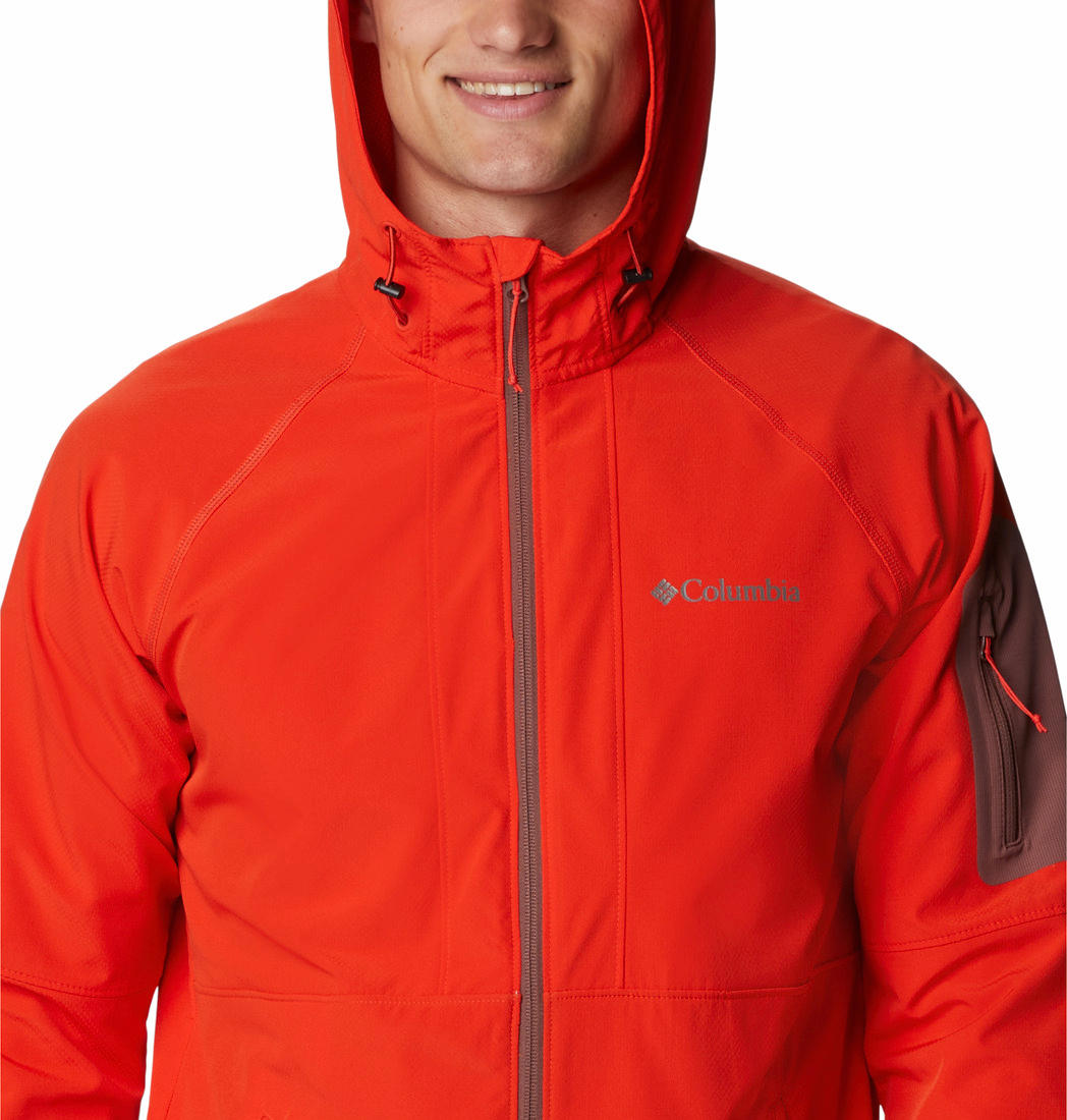 Columbia Men Orange Tall Heights Hooded Soft Shell Jacket