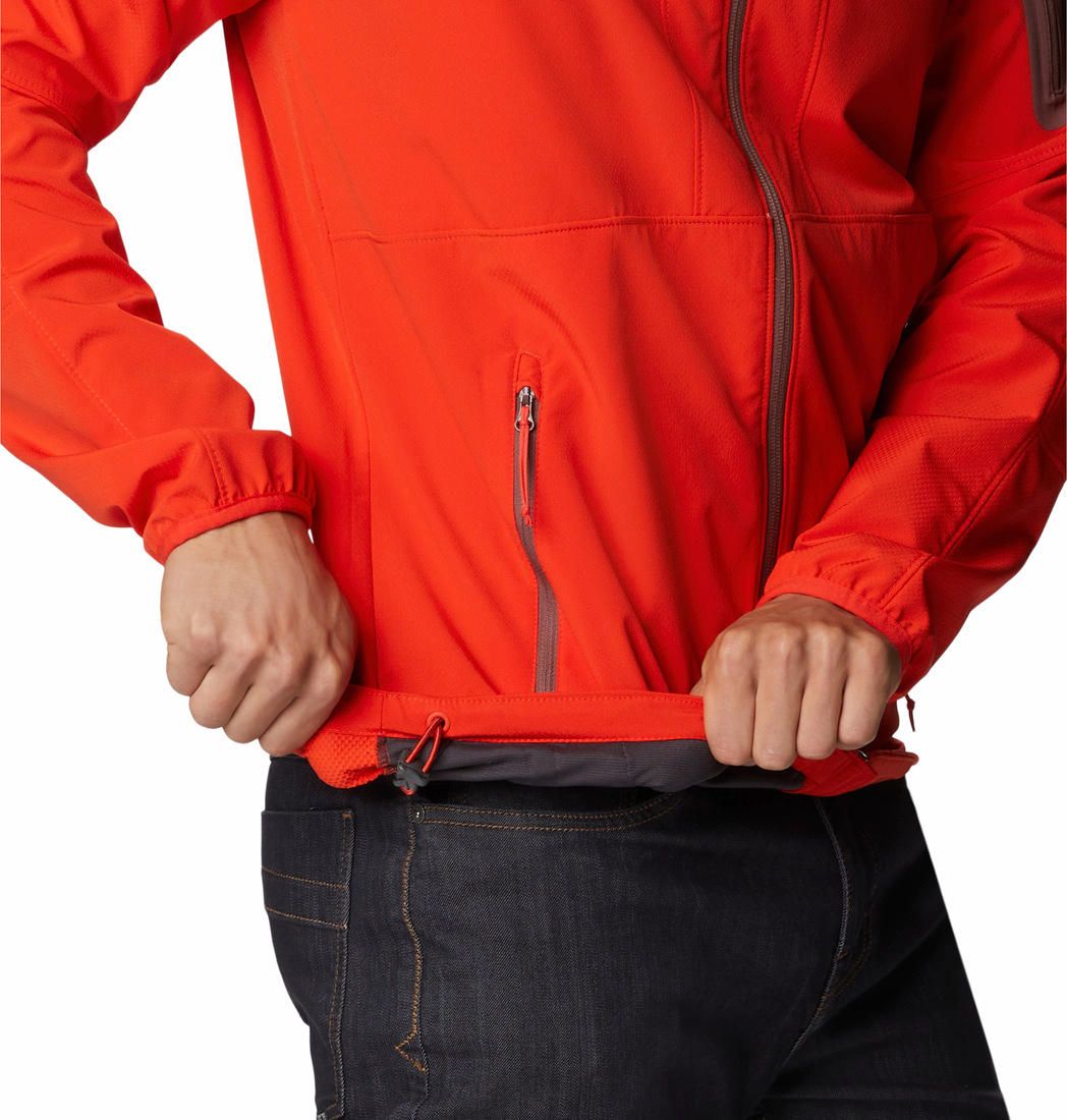 Columbia Men Orange Tall Heights Hooded Soft Shell Jacket